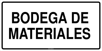 LETRERO BODEGA DE MATERIALES
