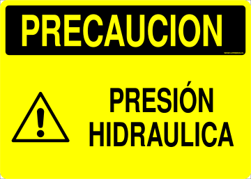 LETRERO PRECAUCION PRESION HIDRAULICA