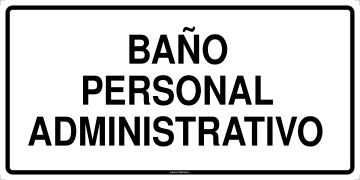 Letrero Bano Personal Administrativo