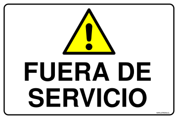 LETRERO FUERA DE SERVICIO