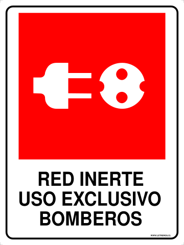 Red Inerte LETRERO RED INERTE USO EXCLUSIVO BOMBEROS