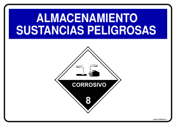 LETRERO ALMACENAMIENTO SUSTANCIAS PELIGROSAS