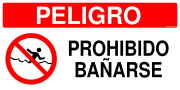 Señal o señalización en BIM de Prohibido bañarse