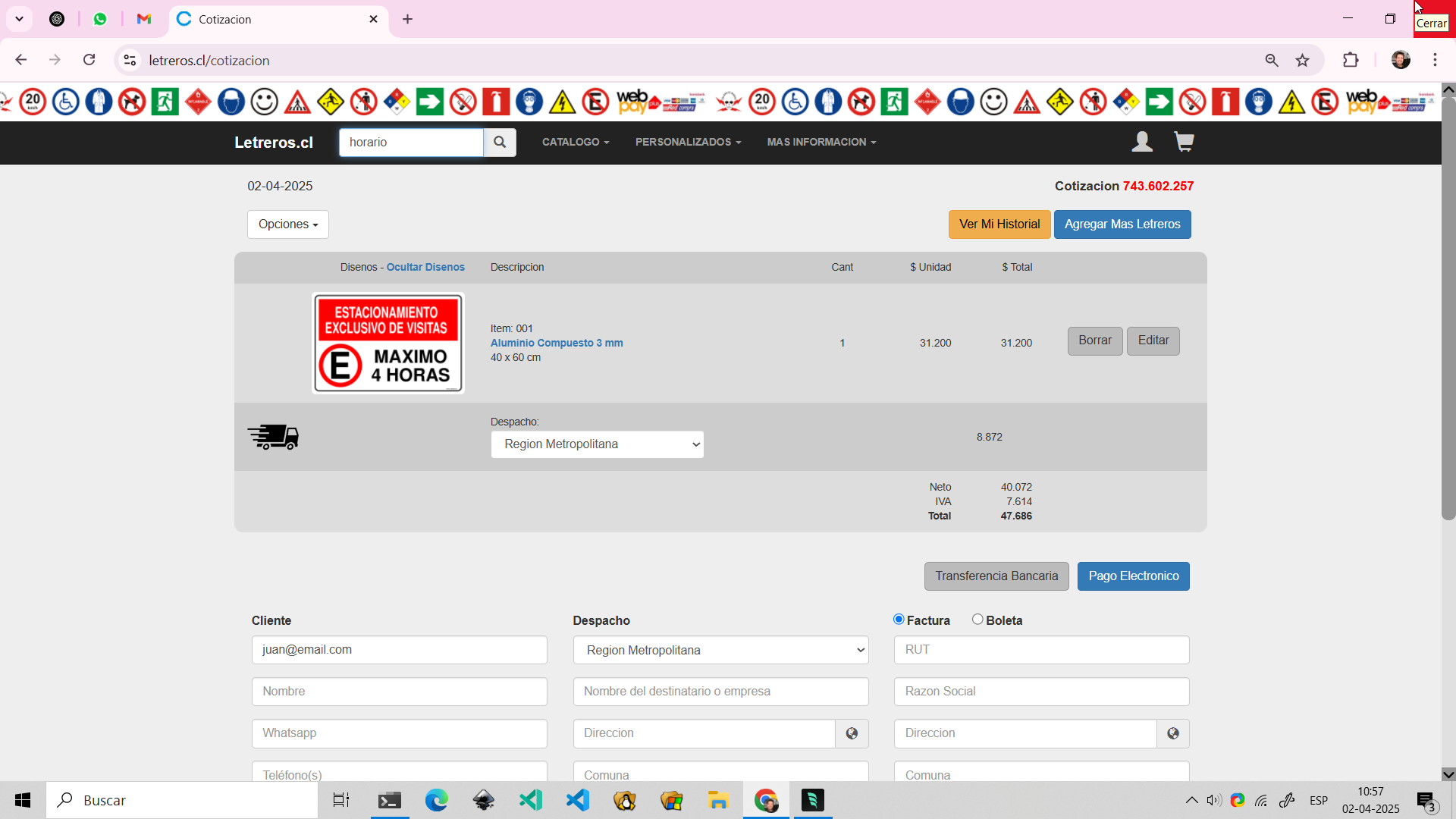 Paso 5: Compra